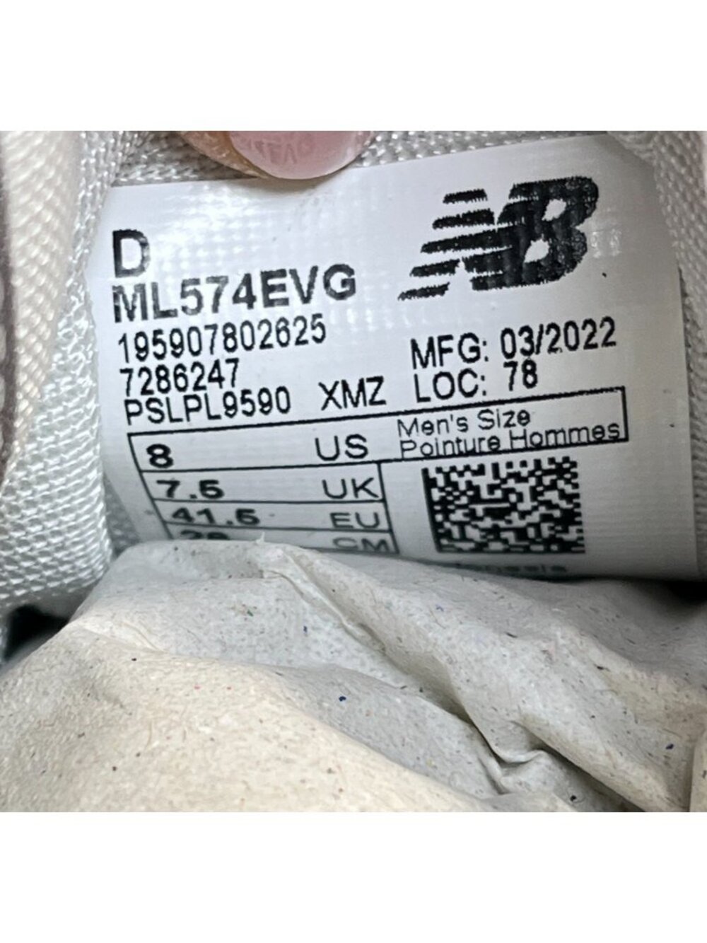 New Balance 574 Mens Size 8 Gray White Athletic Running Walking Shoes Sneakers - Picture 9 of 10